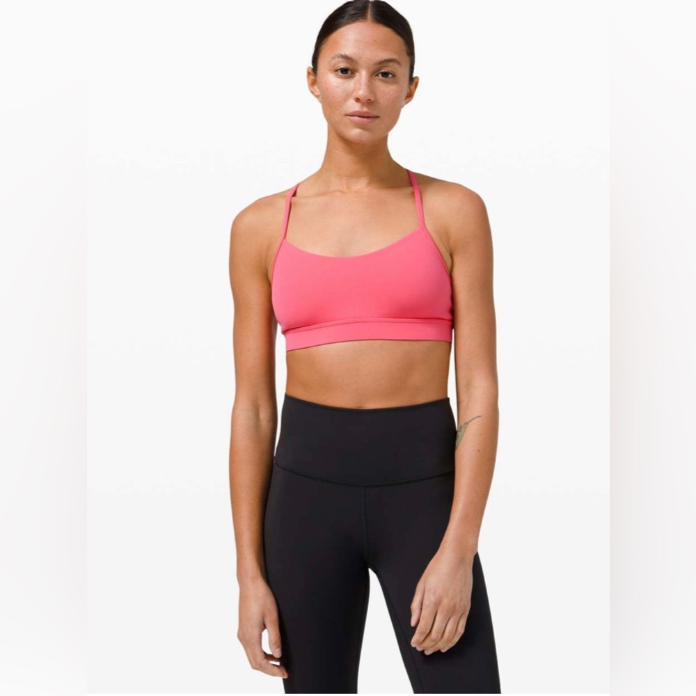 Lululemon Size 10 Flow Y Bra Nulu Guava Pink Sports Bra